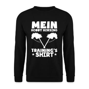 Hobby Horse Hobby Horsing Steckenpferd Reiten - Unisex Pullover - Schwarz - Vorne - Alina (178cm) & Michal (187cm)