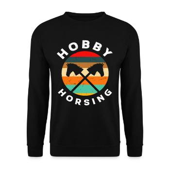 Rétro Hobby Horse Hobby Horsing - Sweat-shirt Unisexe - noir - Devant - Alina (178cm) & Michal (187cm)