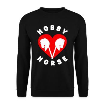 Hobby Horse Heart Love - Unisex Sweatshirt - black - Front - Alina (178cm) & Michal (187cm)
