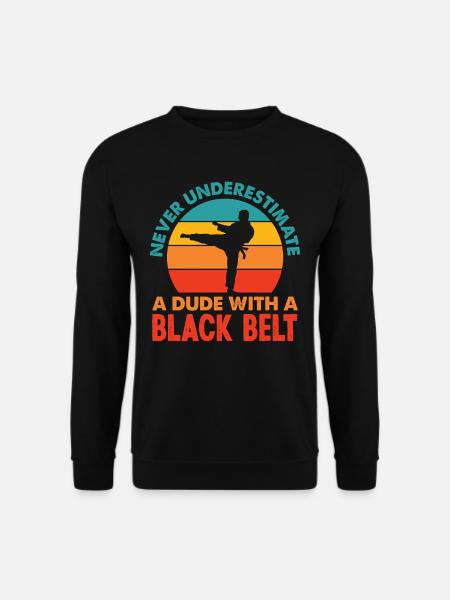 Retro Karate Black Belt Gift - Unisex Sweatshirt - black