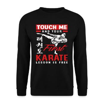 Karate Martial Artist Fighter - Unisex Sweatshirt - black - Front - Alina (178cm) & Michal (187cm)