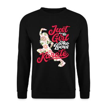 Fleurs Karaté Femme Fille - Sweat-shirt Unisexe - noir - Devant - Alina (178cm) & Michal (187cm)