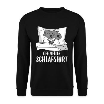 Official Sleeping Shirt Pyjamas Nightgown - Unisex Sweatshirt - black - Front - Alina (178cm) & Michal (187cm)