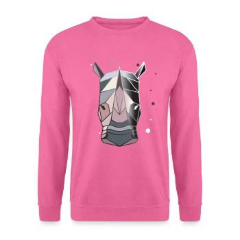 Nashorn Polygon Kunst Tier Geometrie - Unisex Pullover - Pink - Vorne