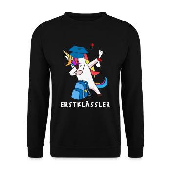 Dabbing Unicorn First Graders - Unisex Sweatshirt - black - Front - Alina (178cm) & Michal (187cm)