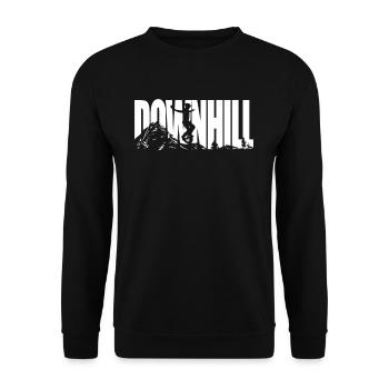 Downhill Unicycle - Unisex Pullover - Schwarz - Vorne - Alina (178cm) & Michal (187cm)