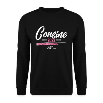 Cousine 2023 lädt - Unisex Pullover - Schwarz - Vorne - Alina (178cm) & Michal (187cm)