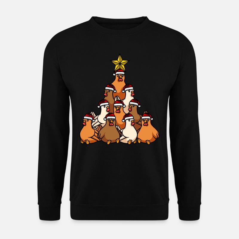 Arbre de Noël des poulets - Sweat-shirt Unisexe - noir