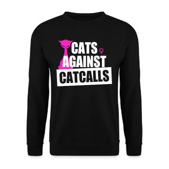 Chats contre Catcalls Chats Catcalling Féministe - Sweat-shirt Unisexe - noir - Devant - Alina (178cm) & Michal (187cm)