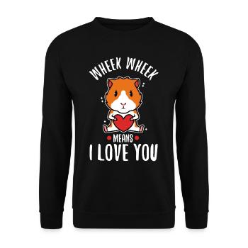 Wheek wheek signifie que je t’aime - Sweat-shirt Unisexe - noir - Devant - Alina (178cm) & Michal (187cm)