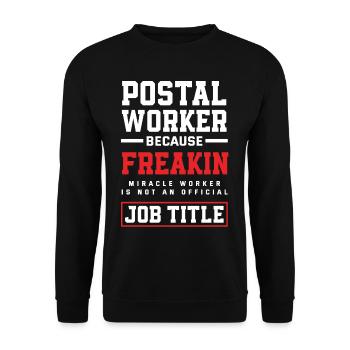 Postal clerk Profession Job - Unisex Sweatshirt - black - Front - Alina (178cm) & Michal (187cm)