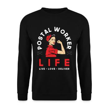 Postal clerk Mrs. Profession - Unisex Sweatshirt - black - Front - Alina (178cm) & Michal (187cm)