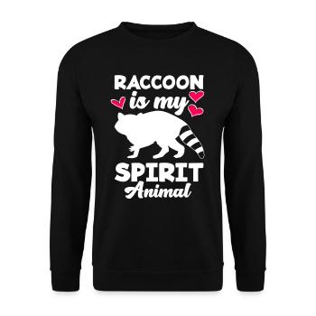 Waschbär Tiere Haustier - Unisex Pullover - Schwarz - Vorne - Alina (178cm) & Michal (187cm)