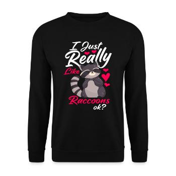Raccoon Wash Bear Animals - Unisex Sweatshirt - black - Front - Alina (178cm) & Michal (187cm)