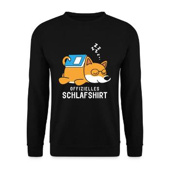 Official Sleeper Shirt Pajamas Pajamas Dog - Unisex Sweatshirt - black - Front - Alina (178cm) & Michal (187cm)