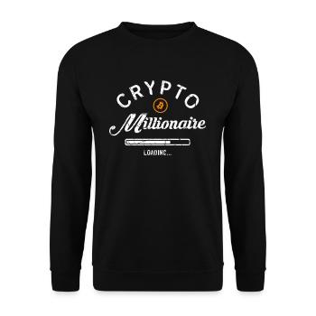 Crypto Millionaire Loading Blockchain Bitcoin - Unisex Pullover - Schwarz - Vorne - Alina (178cm) & Michal (187cm)