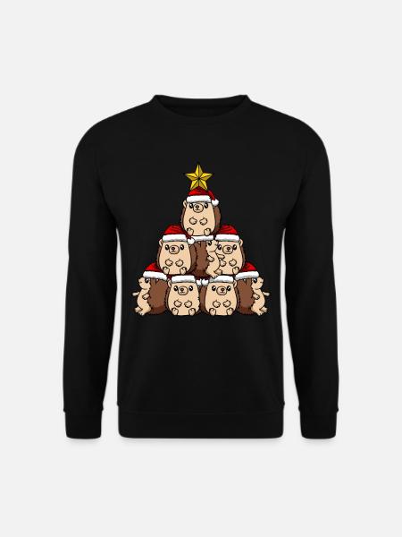 Hedgehog Christmas Tree - Unisex Sweatshirt - black