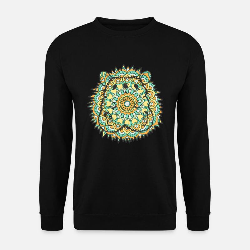 Mandala Hedgehog Geometry Pattern - Unisex Sweatshirt - black