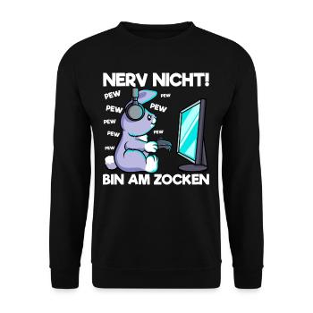 Nerve not am gambling gaming bunny - Unisex Sweatshirt - black - Front - Alina (178cm) & Michal (187cm)