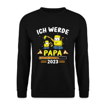 Papa 2023 Loading - Unisex Pullover - Schwarz - Vorne - Alina (178cm) & Michal (187cm)