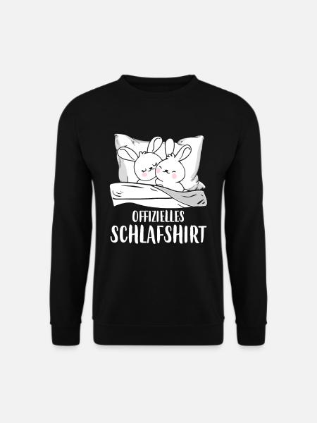 Offizielles Schlafshirt Hasen Schlafanzug Hase - Unisex Pullover - Schwarz