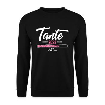 Tante 2023 lädt - Unisex Pullover - Schwarz - Vorne - Alina (178cm) & Michal (187cm)