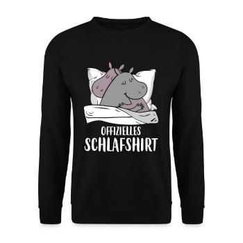 Chemise de couchage officielle Hippo Pyjamas - Sweat-shirt Unisexe - noir - Devant - Alina (178cm) & Michal (187cm)