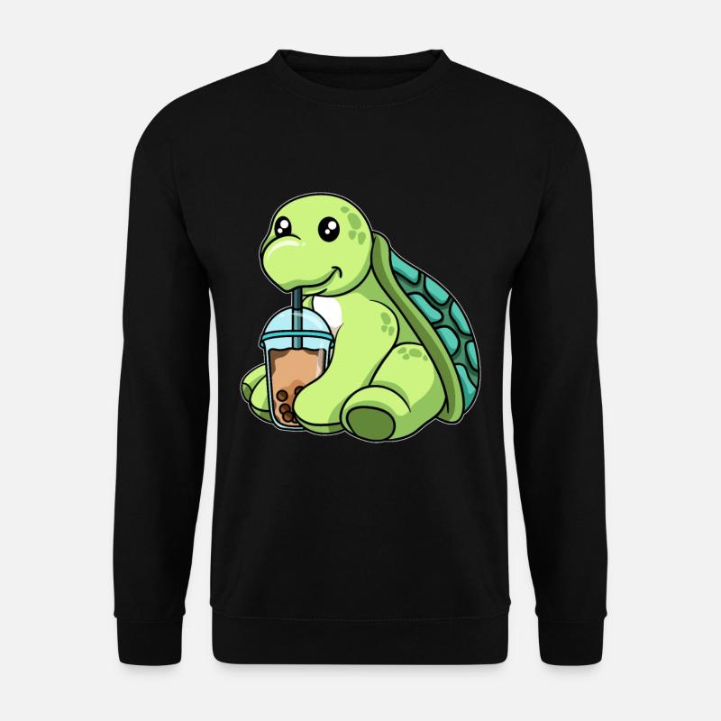 Schildkröte trinkt Bubble Tea - Unisex Pullover - Schwarz