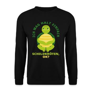 Schildkröte Tier Liebe - Unisex Pullover - Schwarz - Vorne - Alina (178cm) & Michal (187cm)