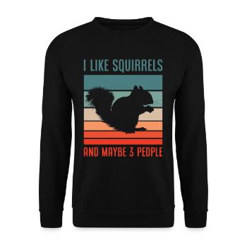 Cadeau rétro écureuil rongeur - Sweat-shirt Unisexe - noir - Devant - Alina (178cm) & Michal (187cm)