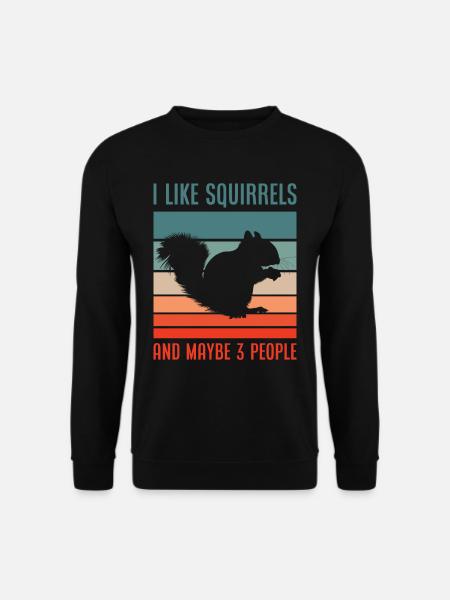 Retro Squirrel Rodent Gift - Unisex Sweatshirt - black