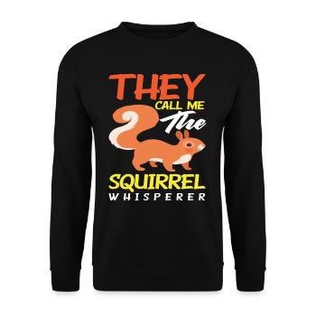 Squirrel Whisperer - Unisex Sweatshirt - black - Front - Alina (178cm) & Michal (187cm)