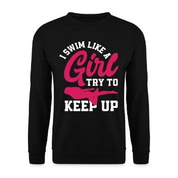 Natation Nageuse Sports Filles - Sweat-shirt Unisexe - noir - Devant - Alina (178cm) & Michal (187cm)