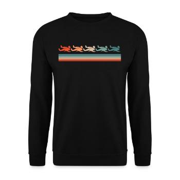 Natation rétro - Sweat-shirt Unisexe - noir - Devant - Alina (178cm) & Michal (187cm)