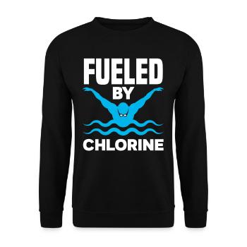 Lustiges Schwimmen Chlor Schwimmer Geschenk - Unisex Pullover - Schwarz - Vorne - Alina (178cm) & Michal (187cm)