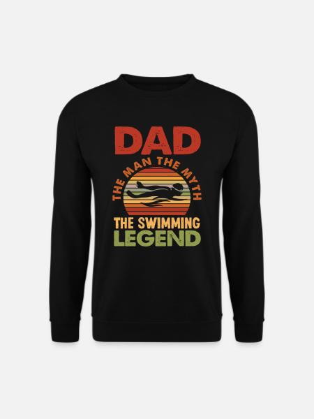 Schwimmen Papa Schwimmer - Unisex Pullover - Schwarz