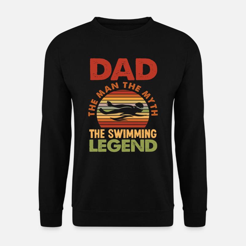 Schwimmen Papa Schwimmer - Unisex Pullover - Schwarz