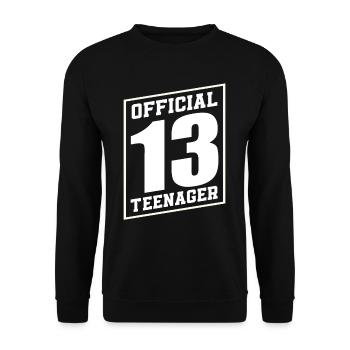 13th Birthday Boys Girls - Unisex Sweatshirt - black - Front - Alina (178cm) & Michal (187cm)