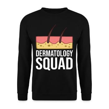 Dermatologie Hautpflege Haut Medizin Erkrankung - Unisex Pullover - Schwarz - Vorne - Alina (178cm) & Michal (187cm)