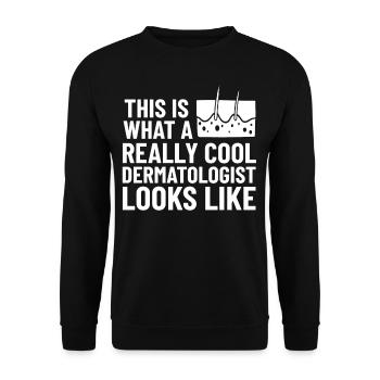 Dermatologie Hautpflege Haut Medizin Erkrankung - Unisex Pullover - Schwarz - Vorne - Alina (178cm) & Michal (187cm)