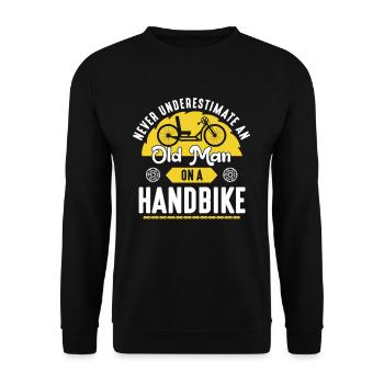 Never Underestimate An Old Man On A Handbike - Unisex Sweatshirt - black - Front - Alina (178cm) & Michal (187cm)