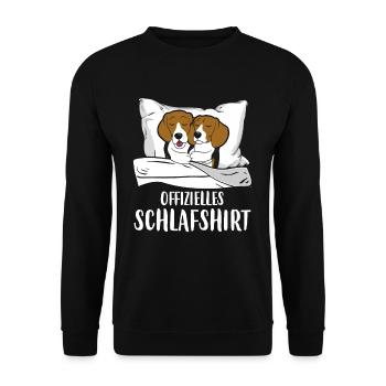 Official Sleeping Shirt Beagle Dog Pajamas - Unisex Sweatshirt - black - Front - Alina (178cm) & Michal (187cm)