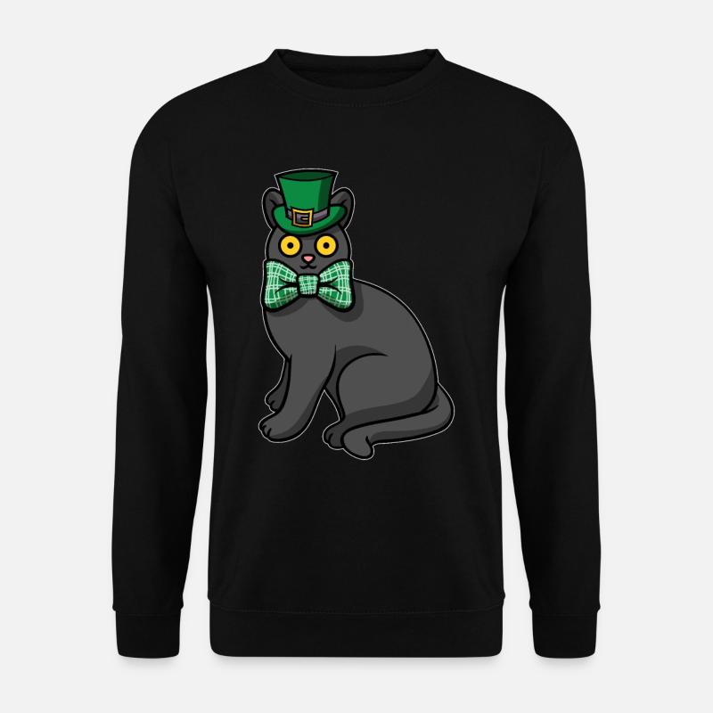 Chat noir Saint-Patrick - Sweat-shirt Unisexe - noir