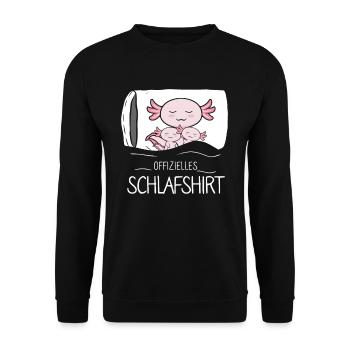 Chemise de couchage officielle Axolotl - Sweat-shirt Unisexe - noir - Devant - Alina (178cm) & Michal (187cm)