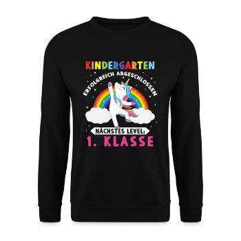 La maternelle a terminé la classe de niveau 1 suivant - Sweat-shirt Unisexe - noir - Devant - Alina (178cm) & Michal (187cm)