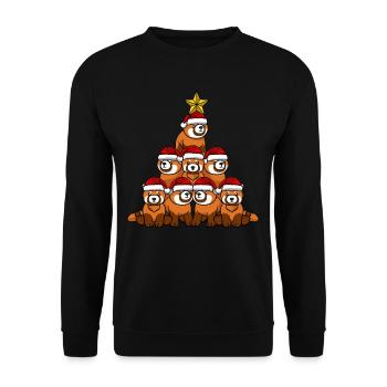Arbre de Noël Panda - Sweat-shirt Unisexe - noir - Devant - Alina (178cm) & Michal (187cm)