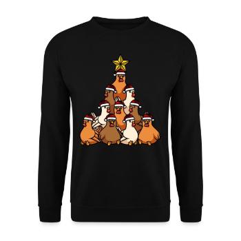 Poulet arbre de Noël - Sweat-shirt Unisexe - noir - Devant - Alina (178cm) & Michal (187cm)