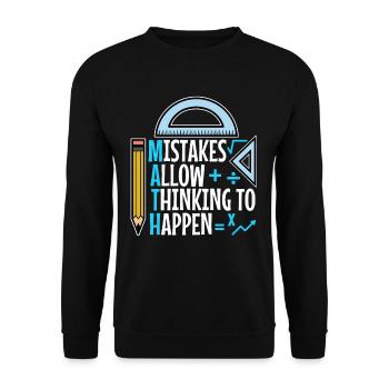 Mistakes Allow Thinking To Happen - Unisex Sweatshirt - black - Front - Alina (178cm) & Michal (187cm)