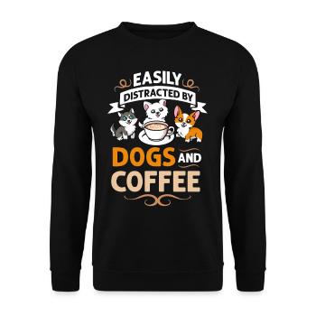 Cafetière Chien Machine Puppy Cup Grains - Sweat-shirt Unisexe - noir - Devant - Alina (178cm) & Michal (187cm)