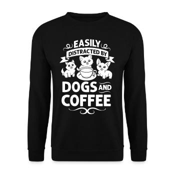 Cafetière Chien Machine Puppy Cup Grains - Sweat-shirt Unisexe - noir - Devant - Alina (178cm) & Michal (187cm)